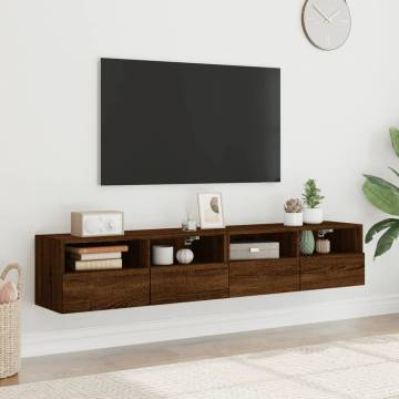 TV Wall Cabinets 2 pcs Brown Oak - Stylish Storage Solution