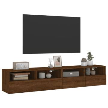 TV Wall Cabinets 2 pcs Brown Oak - Stylish Storage Solution