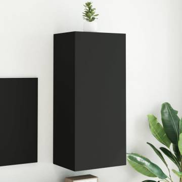 Stylish Black TV Wall Cabinet - Space Saving & Versatile