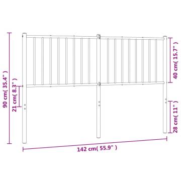 Stylish Metal Headboard White 135 cm - Enhance Your Bedroom