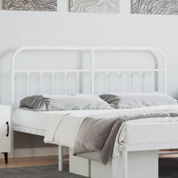 Stylish Metal Headboard White 160 cm - Robust & Elegant