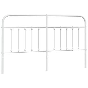 Stylish Metal Headboard White 160 cm - Robust & Elegant