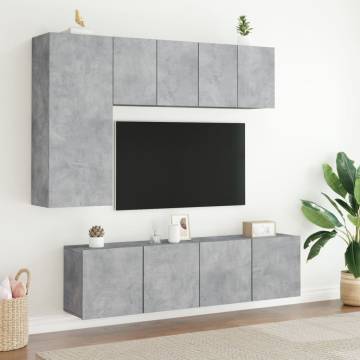 TV Cabinet Wall-Mounted Concrete Grey - Stylish & Functional