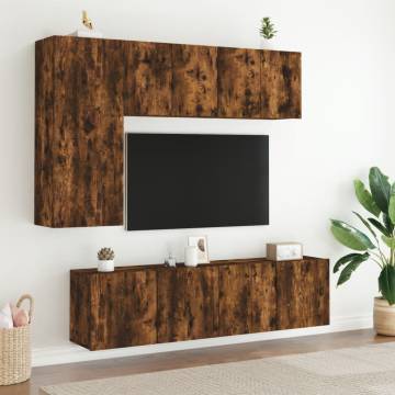 TV Cabinet Wall-mounted Smoked Oak | Stylish Storage Solution