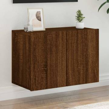 Stylish Brown Oak Wall-mounted TV Cabinet | HipoMarket