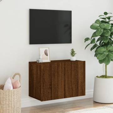 Stylish Brown Oak Wall-mounted TV Cabinet | HipoMarket