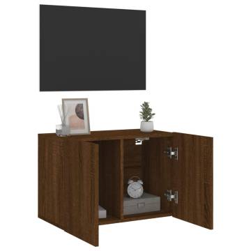 Stylish Brown Oak Wall-mounted TV Cabinet | HipoMarket