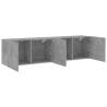 Stylish TV Cabinets Wall-Mounted - 2 pcs Concrete Grey