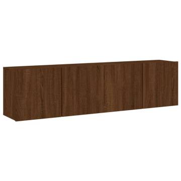 Stylish Wall-mounted TV Cabinets - Brown Oak - 80x30x41 cm