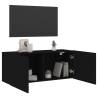 Wall-Mounted Black TV Cabinet | 100x30x41 cm - HipoMarket