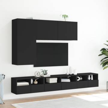 Wall-Mounted Black TV Cabinet | 100x30x41 cm - HipoMarket