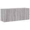 Stylish Grey Sonoma TV Cabinet - 100x30x41 cm Wall-Mounted