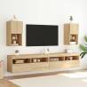 Stylish TV Cabinets with LED Lights - 2 pcs Sonoma Oak