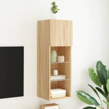 TV Cabinet with LED Lights Sonoma Oak - Stylish Storage Solution