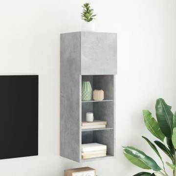 TV Cabinet with LED Lights - Concrete Grey | HipoMarket UK