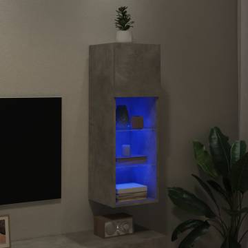 TV Cabinet with LED Lights - Concrete Grey | HipoMarket UK