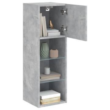 TV Cabinet with LED Lights - Concrete Grey | HipoMarket UK