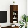 Stylish TV Cabinet with LED Lights - Brown Oak 30.5x30x90 cm