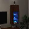 Stylish TV Cabinet with LED Lights - Brown Oak 30.5x30x90 cm