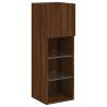 Stylish TV Cabinet with LED Lights - Brown Oak 30.5x30x90 cm