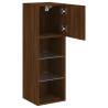 Stylish TV Cabinet with LED Lights - Brown Oak 30.5x30x90 cm