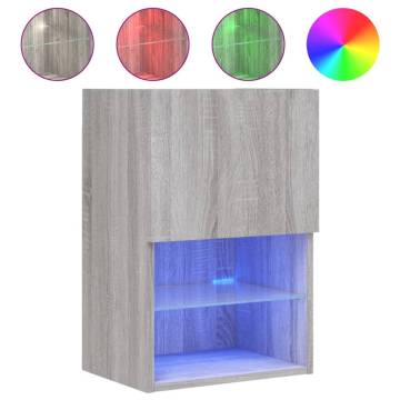 TV Cabinet with LED Lights - Grey Sonoma | Hipomarket UK