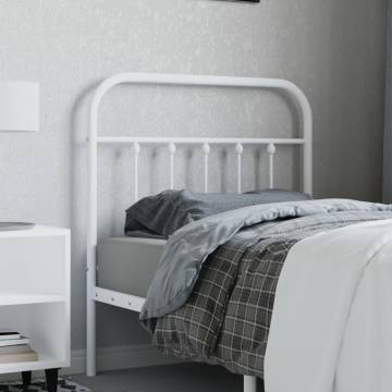 Stylish White Metal Headboard 90 cm - Hipomarket UK