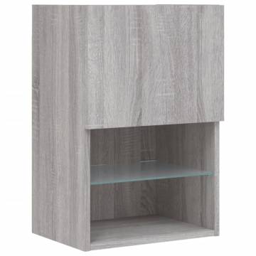 TV Cabinet with LED Lights - Grey Sonoma | Hipomarket UK