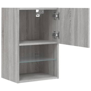 TV Cabinet with LED Lights - Grey Sonoma | Hipomarket UK