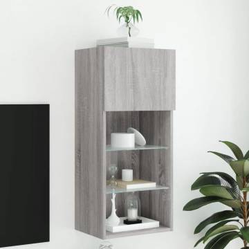 Stylish TV Cabinet with LED Lights - Grey Sonoma | HipoMarket