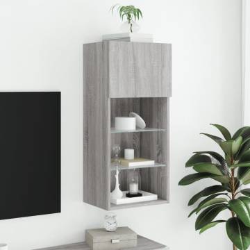 Stylish TV Cabinet with LED Lights - Grey Sonoma | HipoMarket