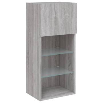 Stylish TV Cabinet with LED Lights - Grey Sonoma | HipoMarket