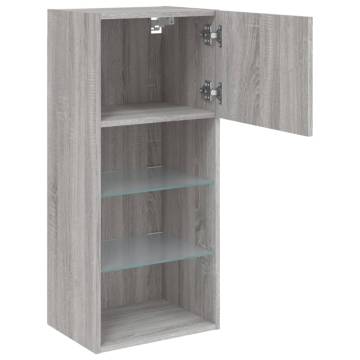 Stylish TV Cabinet with LED Lights - Grey Sonoma | HipoMarket