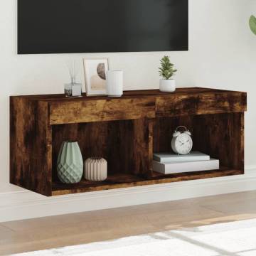 Stylish LED TV Cabinet Smoked Oak 80x30x30 cm | HiPoMarket