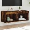 TV Cabinet with LED Lights Smoked Oak 80x30x30 cm Colour smoked oak Quantity in Package 1 Width 80 cm 