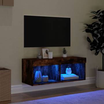 Stylish LED TV Cabinet Smoked Oak 80x30x30 cm | HiPoMarket