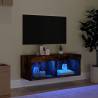 Stylish LED TV Cabinet Smoked Oak 80x30x30 cm | HiPoMarket