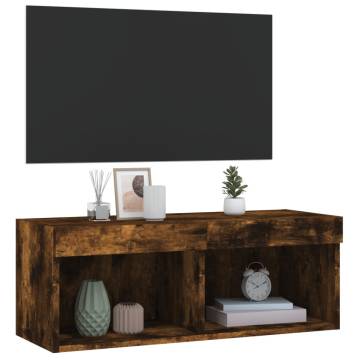 Stylish LED TV Cabinet Smoked Oak 80x30x30 cm | HiPoMarket