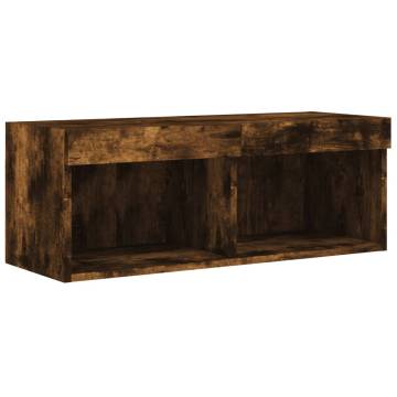 Stylish LED TV Cabinet Smoked Oak 80x30x30 cm | HiPoMarket