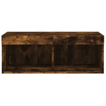 Stylish LED TV Cabinet Smoked Oak 80x30x30 cm | HiPoMarket