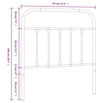 Stylish White Metal Headboard 90 cm - Hipomarket UK