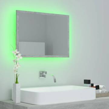 LED Bathroom Mirror Concrete Grey - Stylish & Functional Design