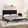 Bed Frame Black Solid Wood 180x200 cm Super King Size Colour black Size 180 x 200 cm 