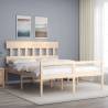 Bed Frame with Headboard 160x200 cm Solid Wood Colour natural Size 160 x 200 cm Model high 