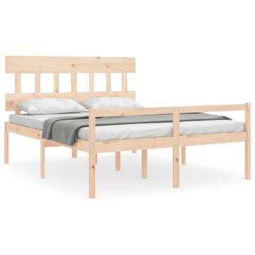 Solid Wood Bed Frame with Headboard 160x200 cm | HipoMarket