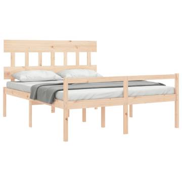 Solid Wood Bed Frame with Headboard 160x200 cm | HipoMarket