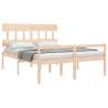 Solid Wood Bed Frame with Headboard 160x200 cm | HipoMarket