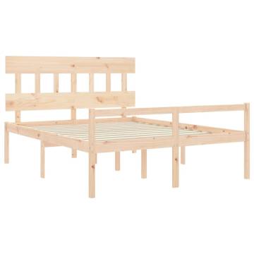 Solid Wood Bed Frame with Headboard 160x200 cm | HipoMarket