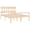 Solid Wood Bed Frame with Headboard 160x200 cm | HipoMarket