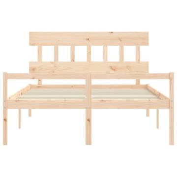 Solid Wood Bed Frame with Headboard 160x200 cm | HipoMarket